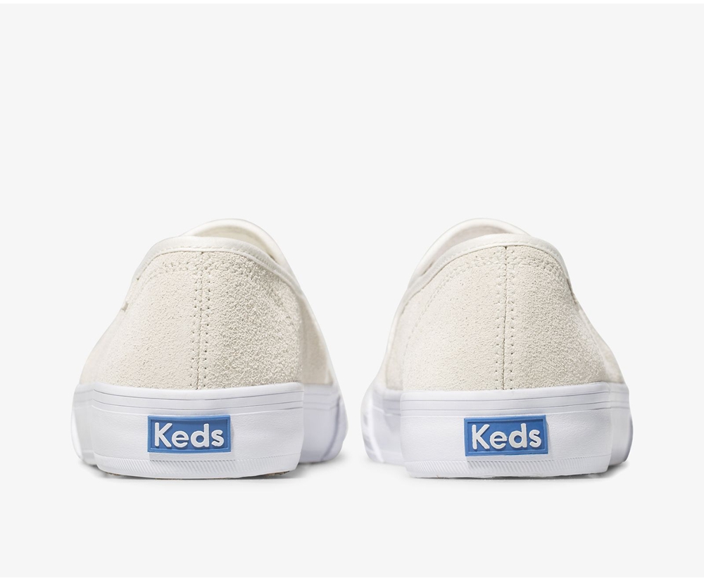 Slip Ons Keds Femme Blanche - Double Decker Suede - 402-INCMXO